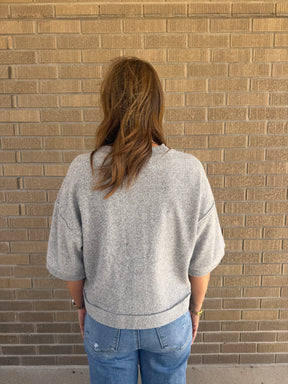 Short Sleeve Cardigan - Gray