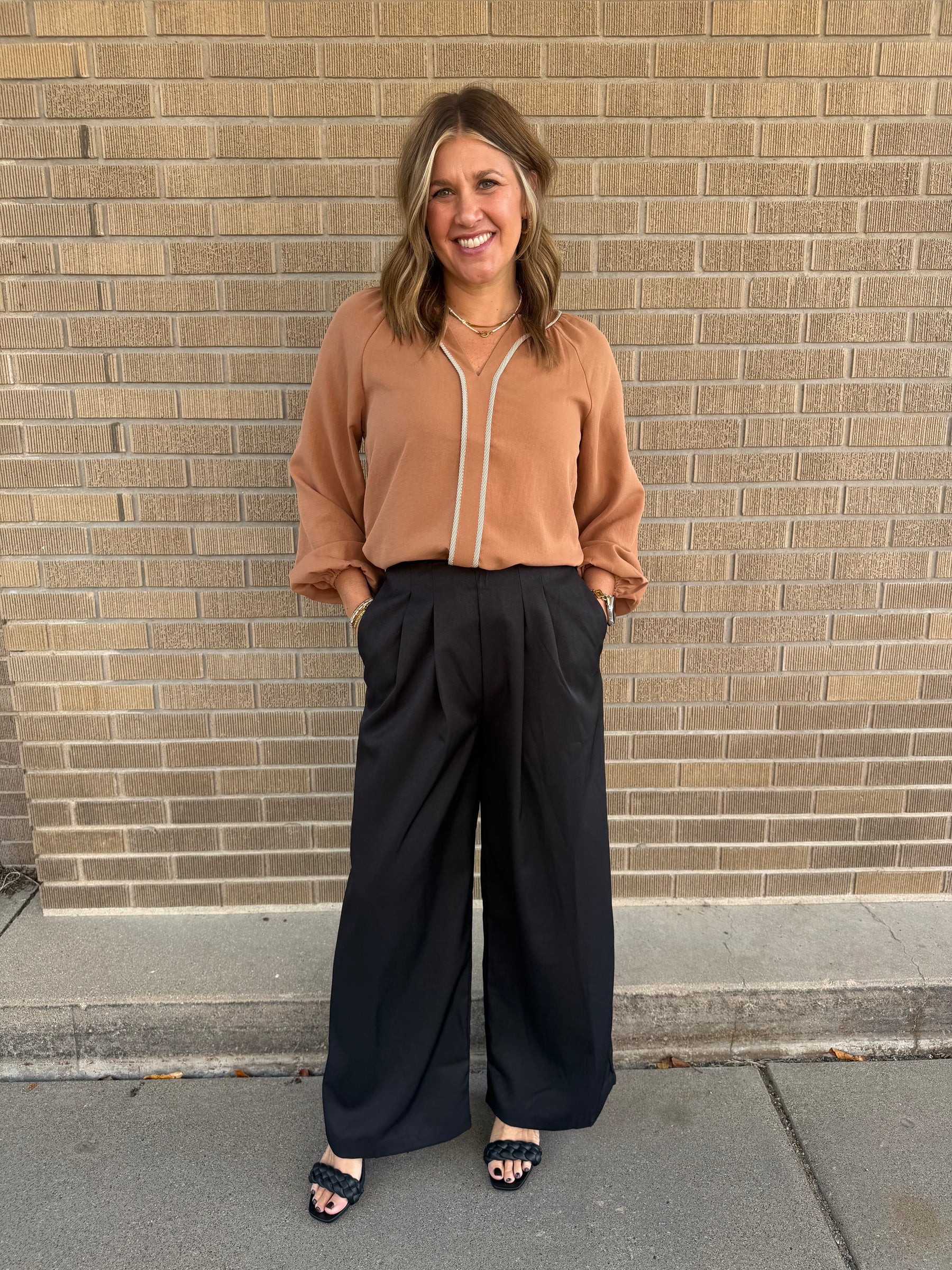 Caramel Satin Blouse