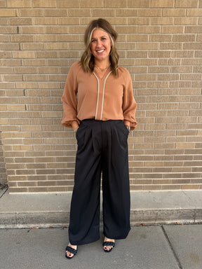 Caramel Satin Blouse