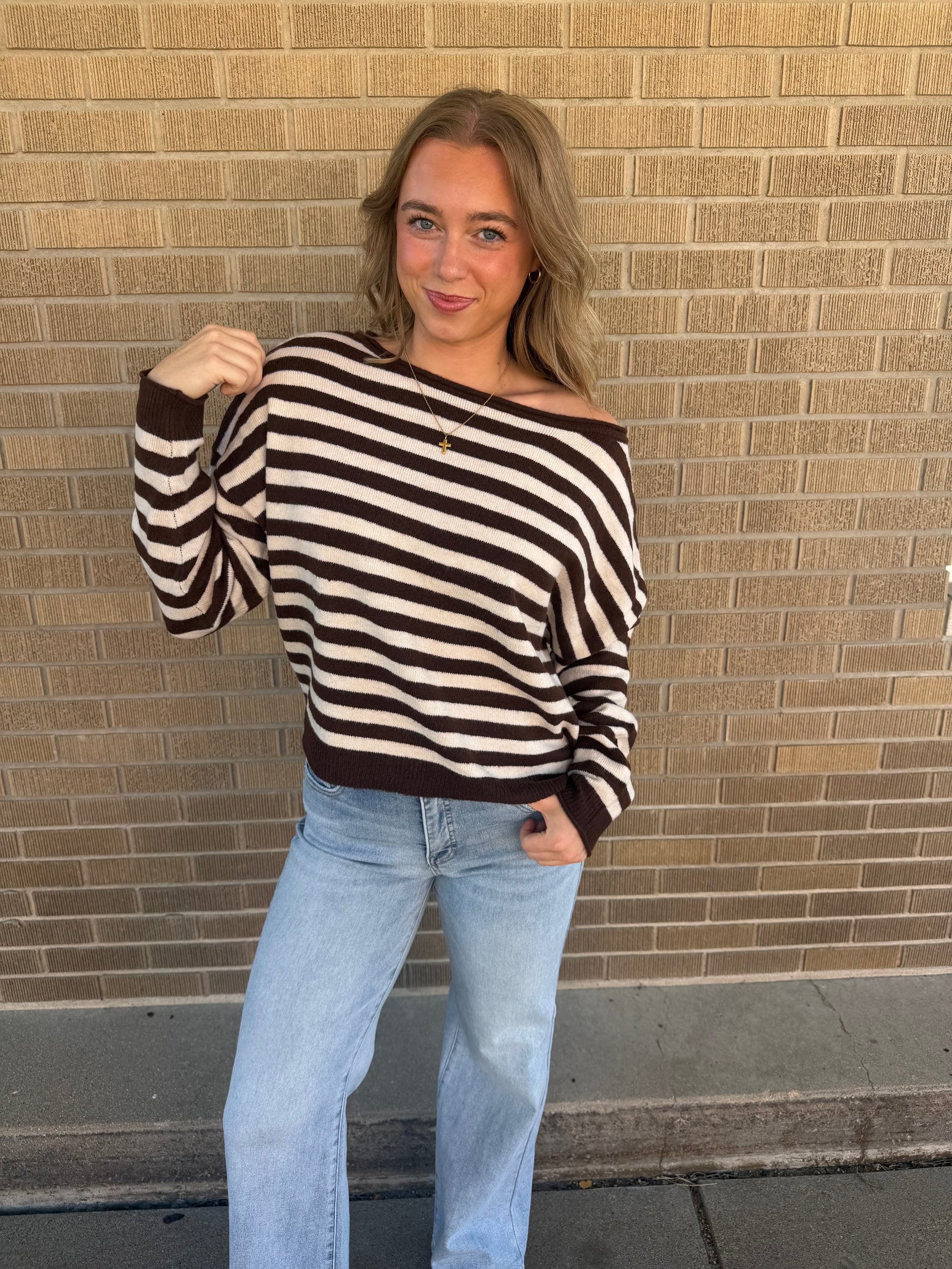 Mocha Mornings Striped Sweater