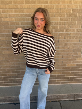 Mocha Mornings Striped Sweater