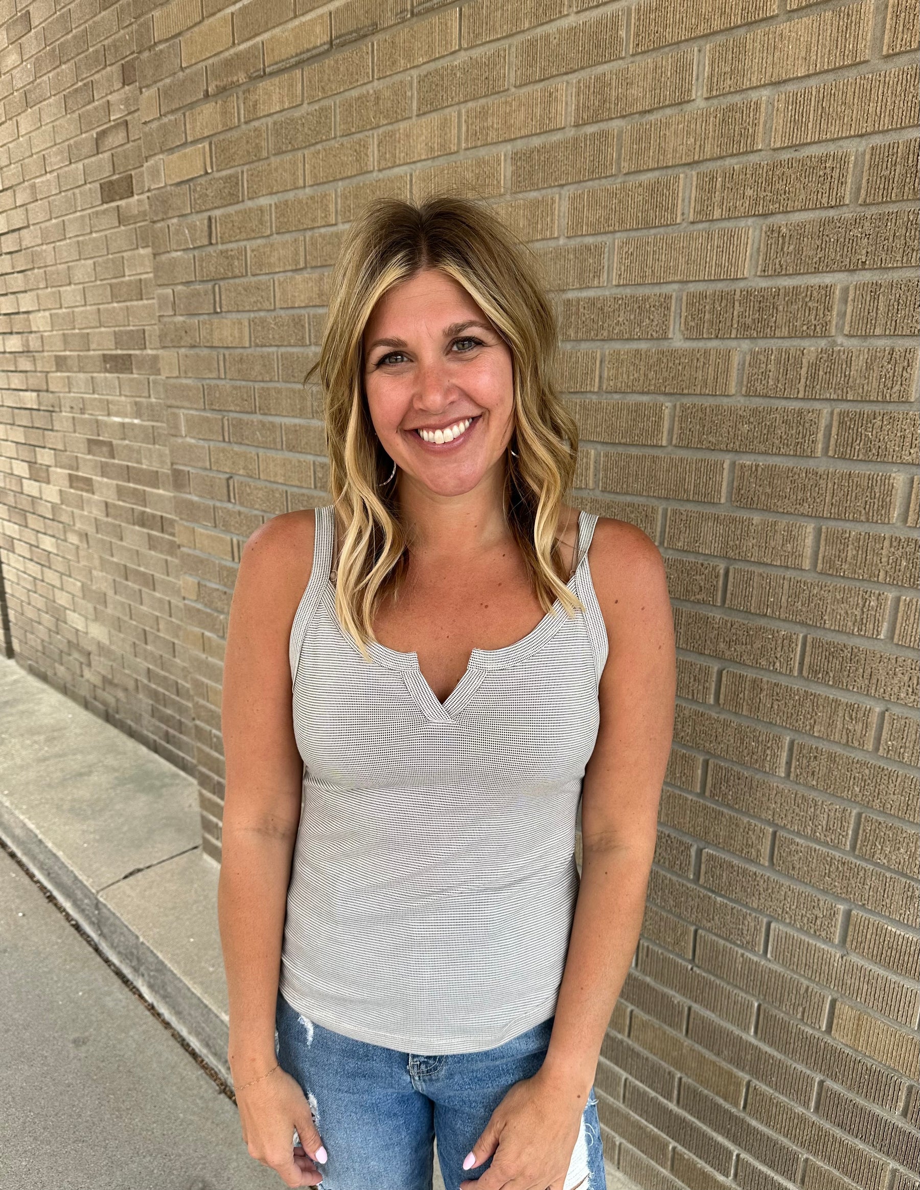 Neutral Split Neck Tank