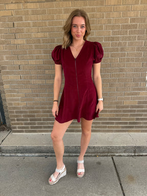 Merlot Corduroy Dress