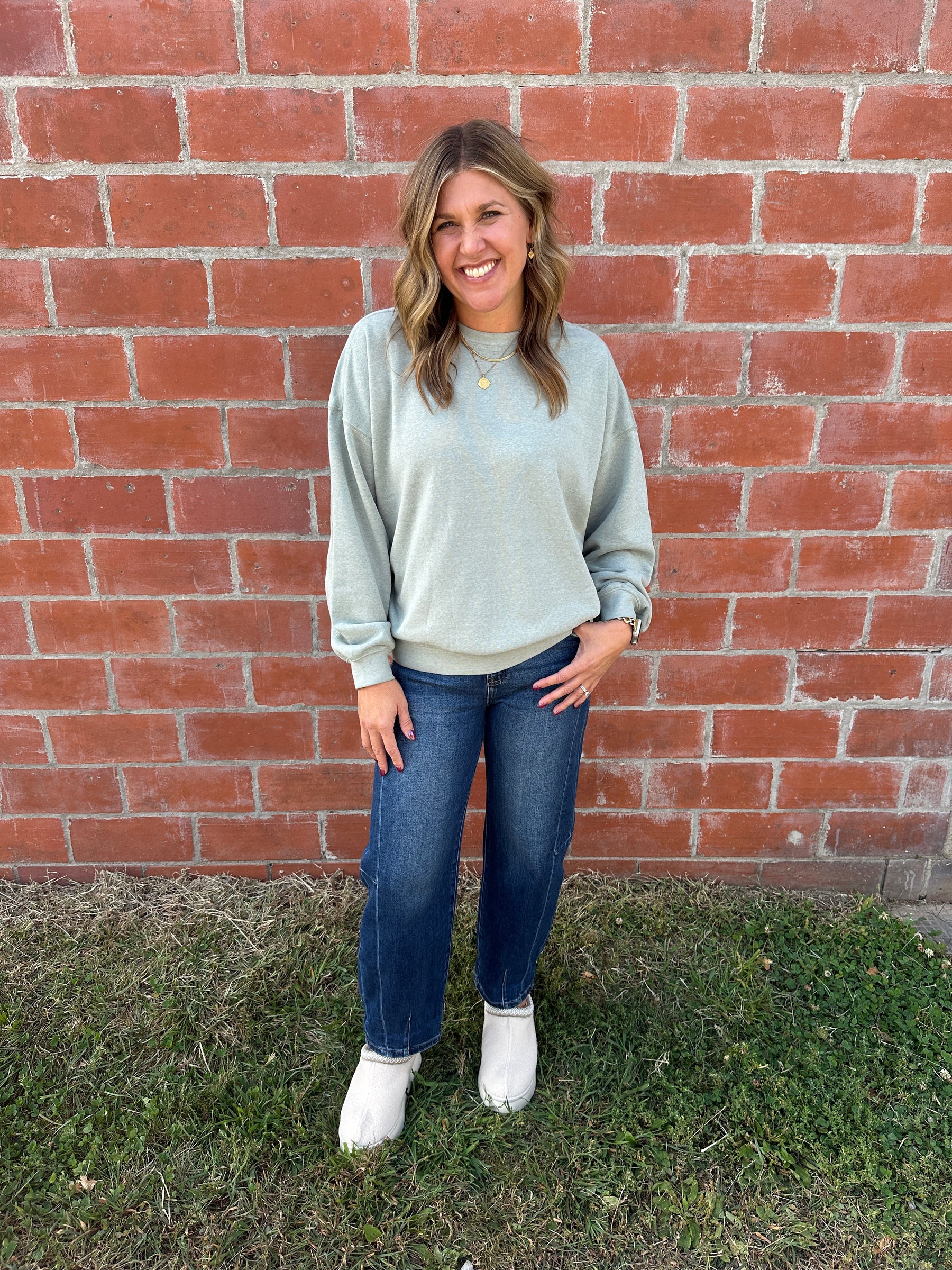 Oversized Lounge Crewneck - Sage
