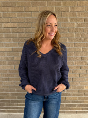 Midnight Blue Knit Sweater