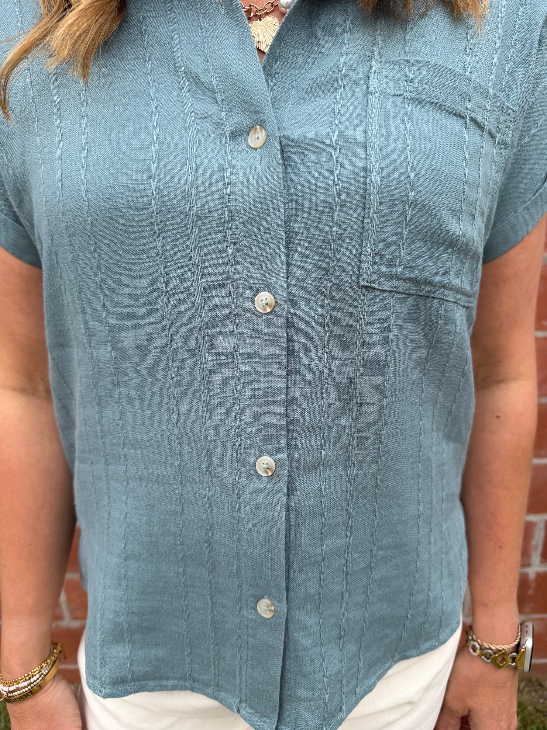 Benny Shirt - Aqua Steel