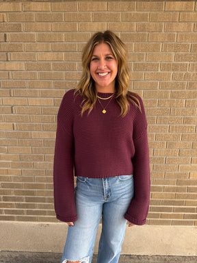 Dark Cherry Chunky Knit Sweater