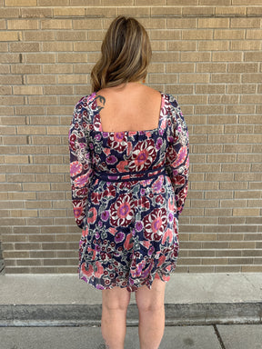 Navy Floral Dress