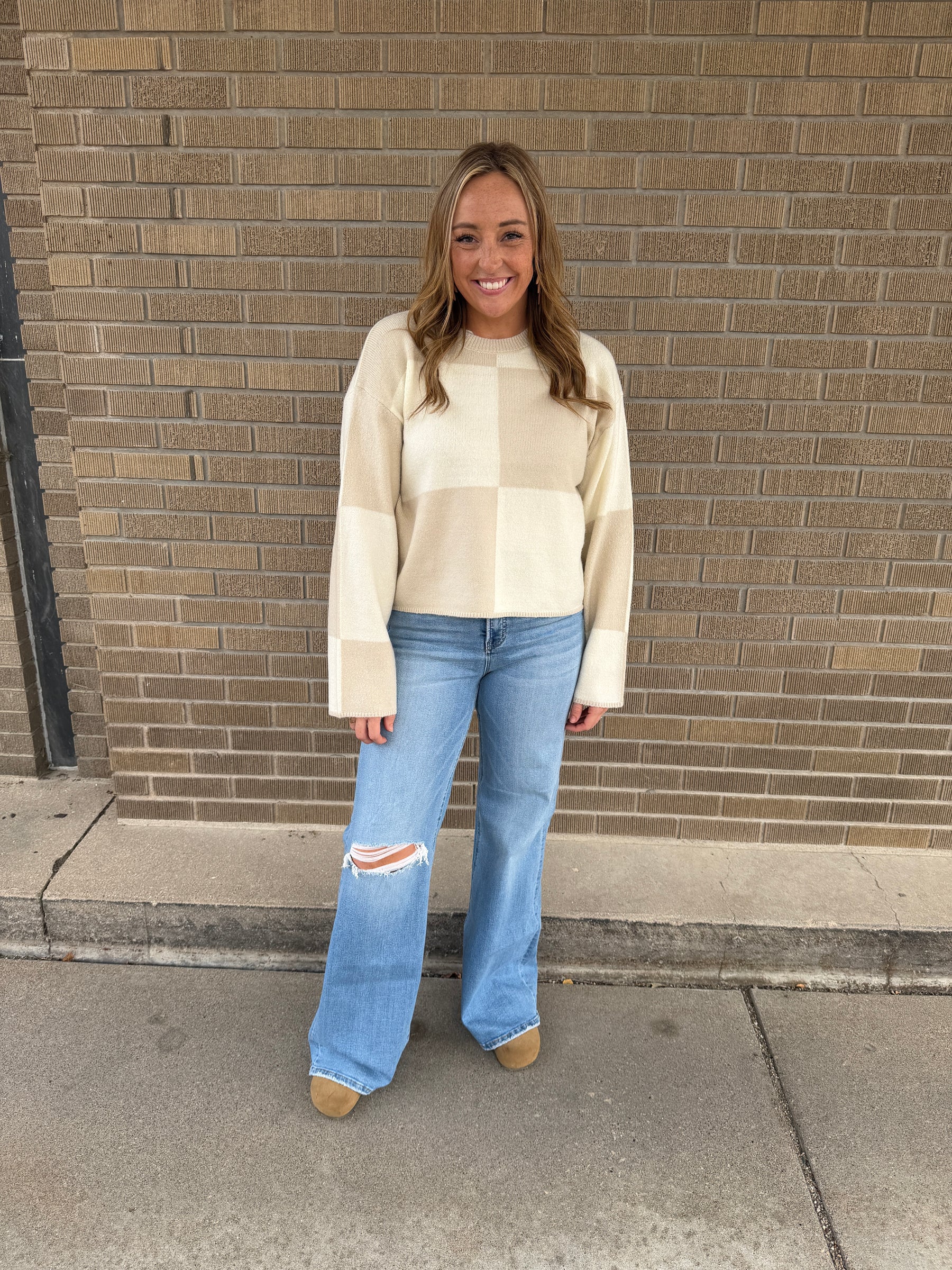 Checkered Neutrals Sweater