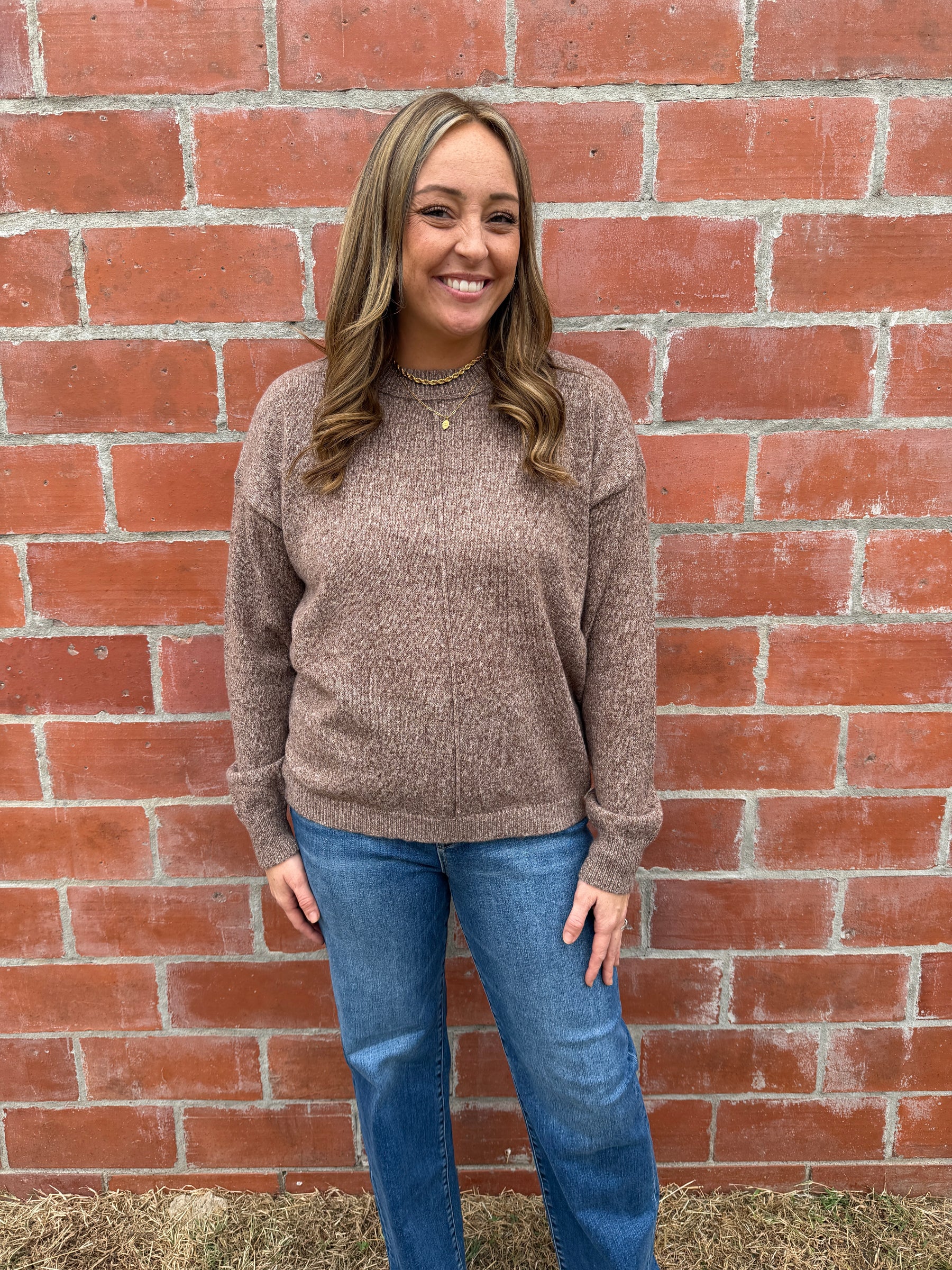 Lightweight Knit Sweater - Chestnut