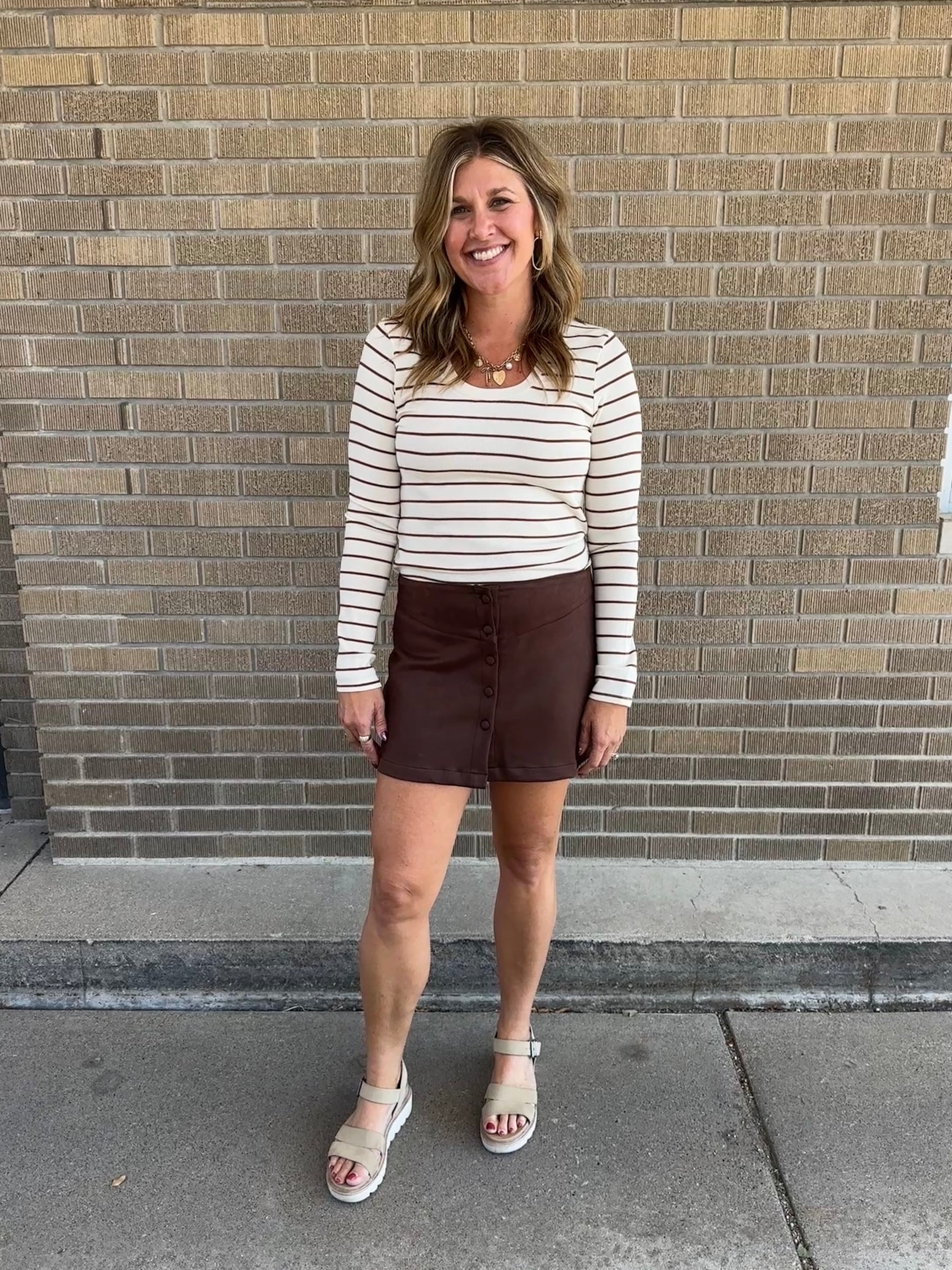 Lauren Top - Off White Bronze