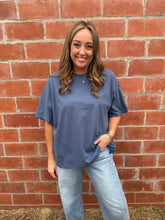 Chill All Day Oversized Tee - Dusty Navy