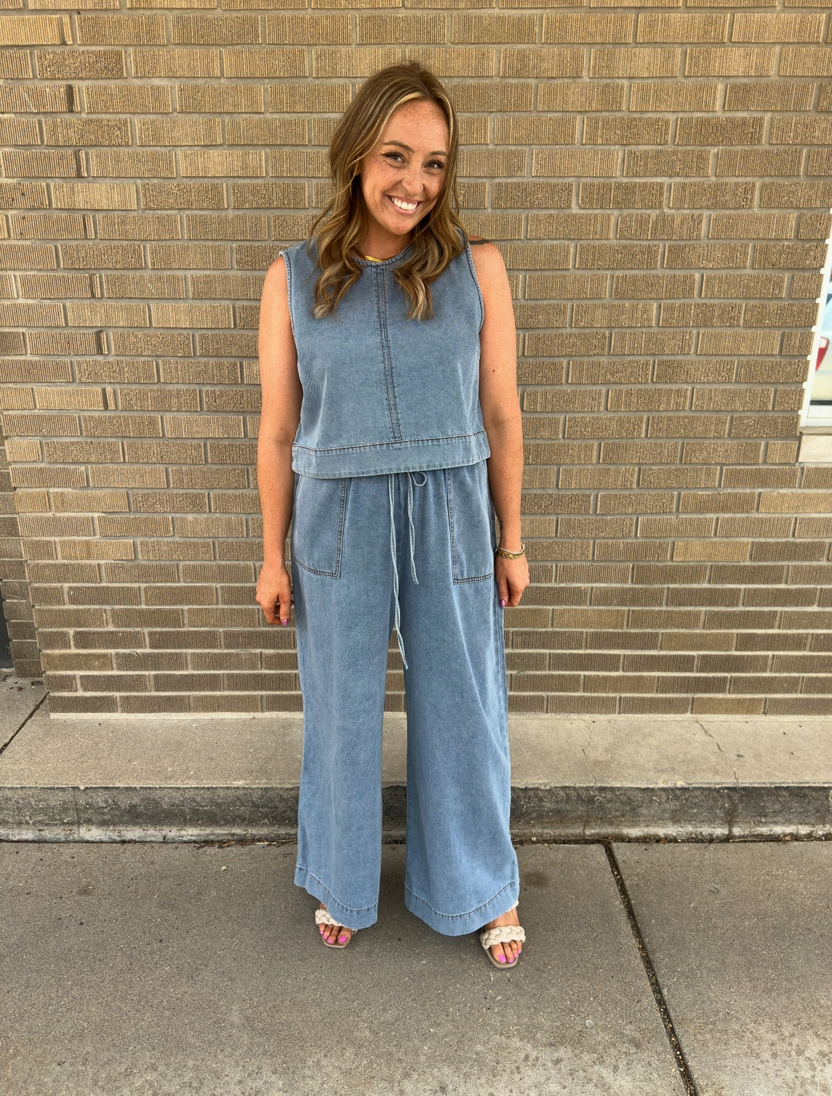 Caught Your Eye Denim Tank