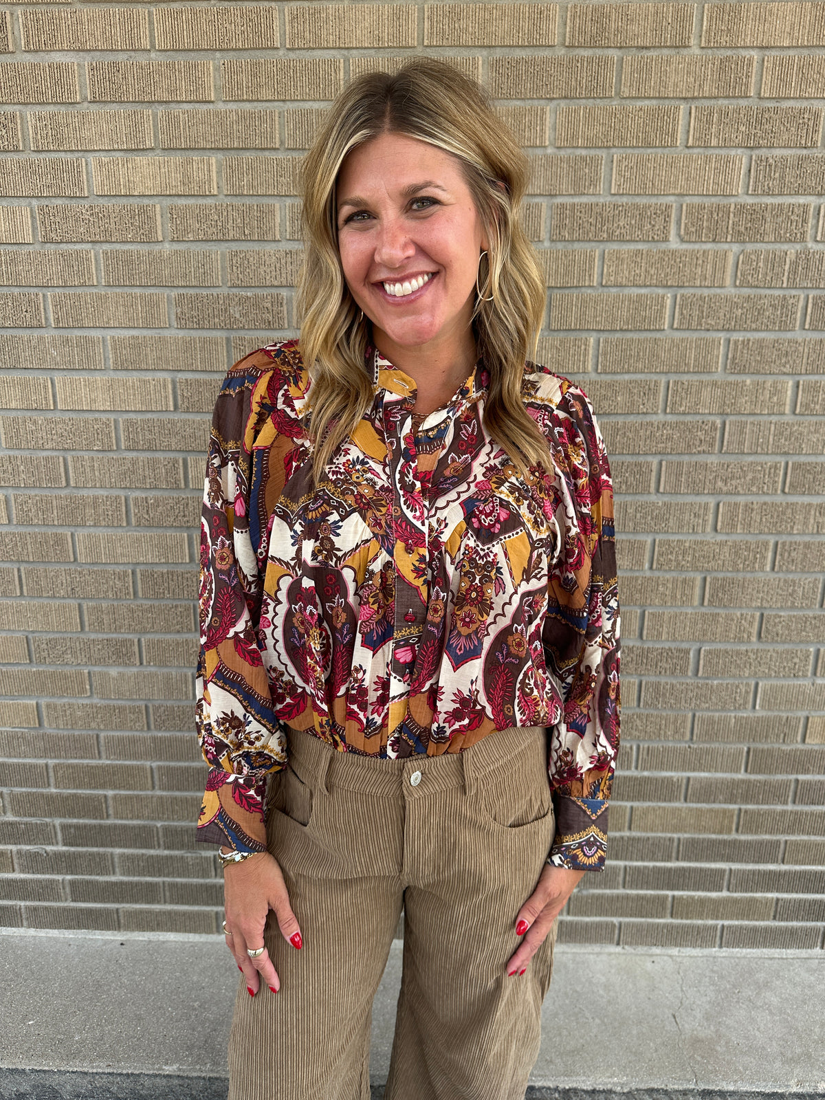 Gem Tones Floral Blouse