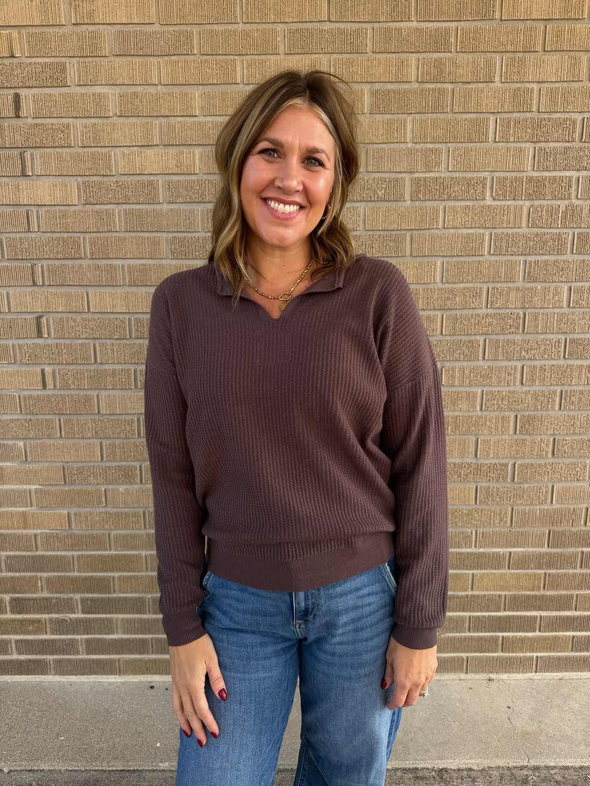 Mocha Textured Top