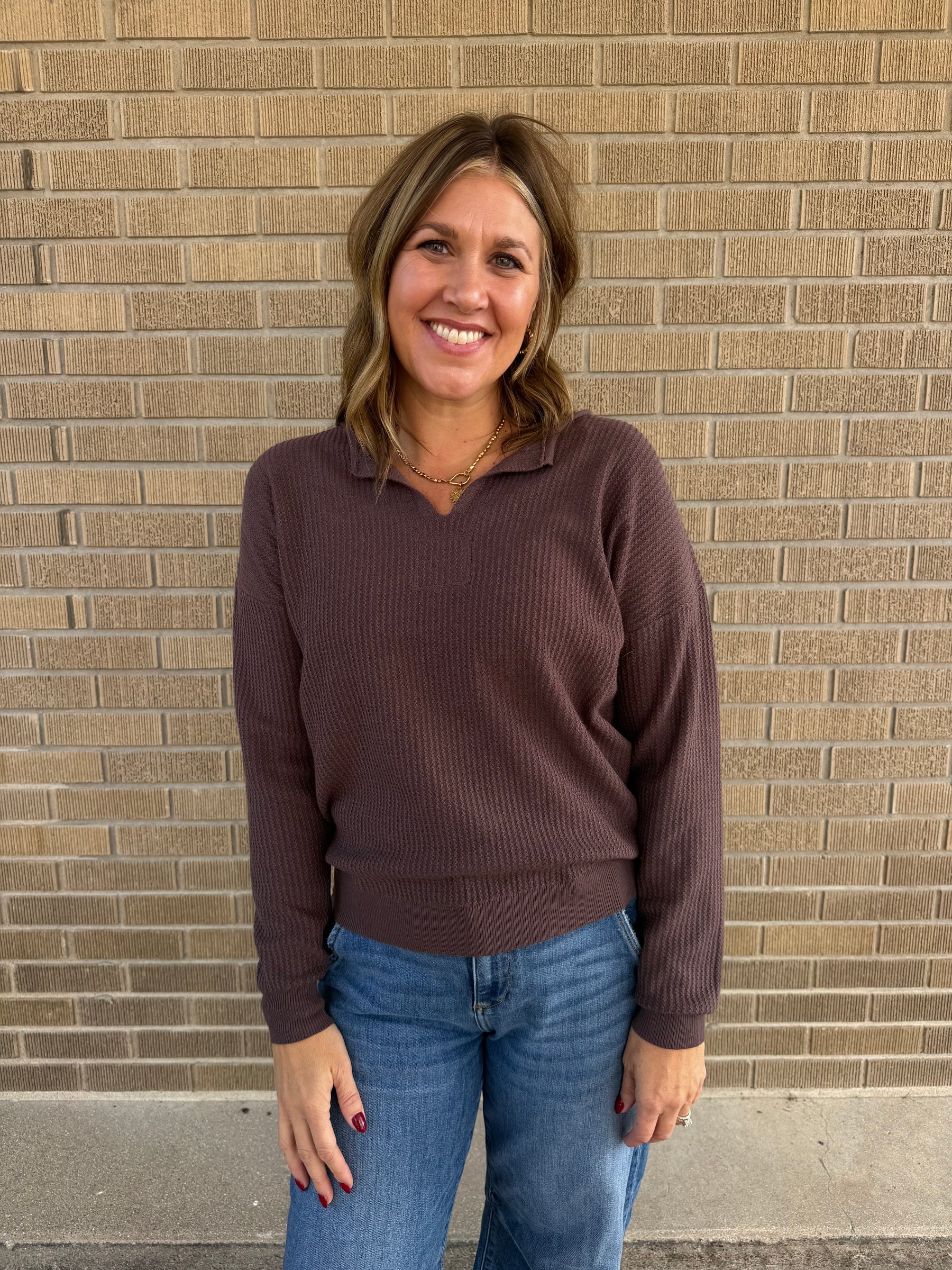 Mocha Textured Top