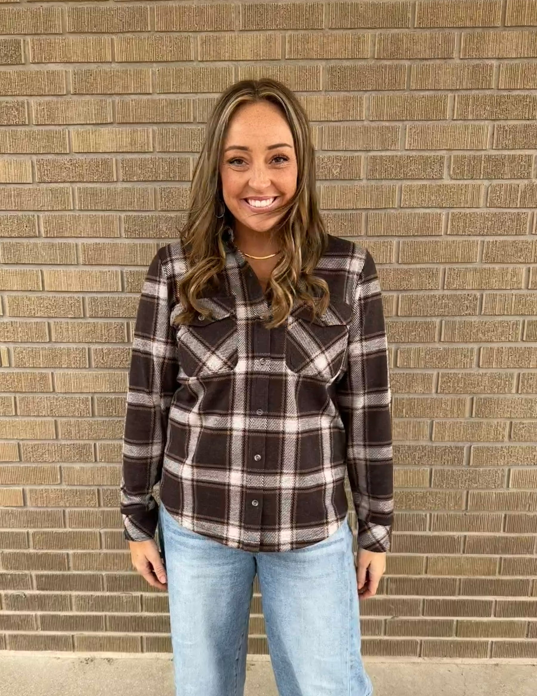 Cassian Top - Coffee Ivory Plaid