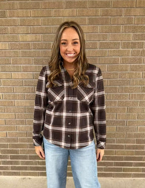 Cassian Top - Coffee Ivory Plaid