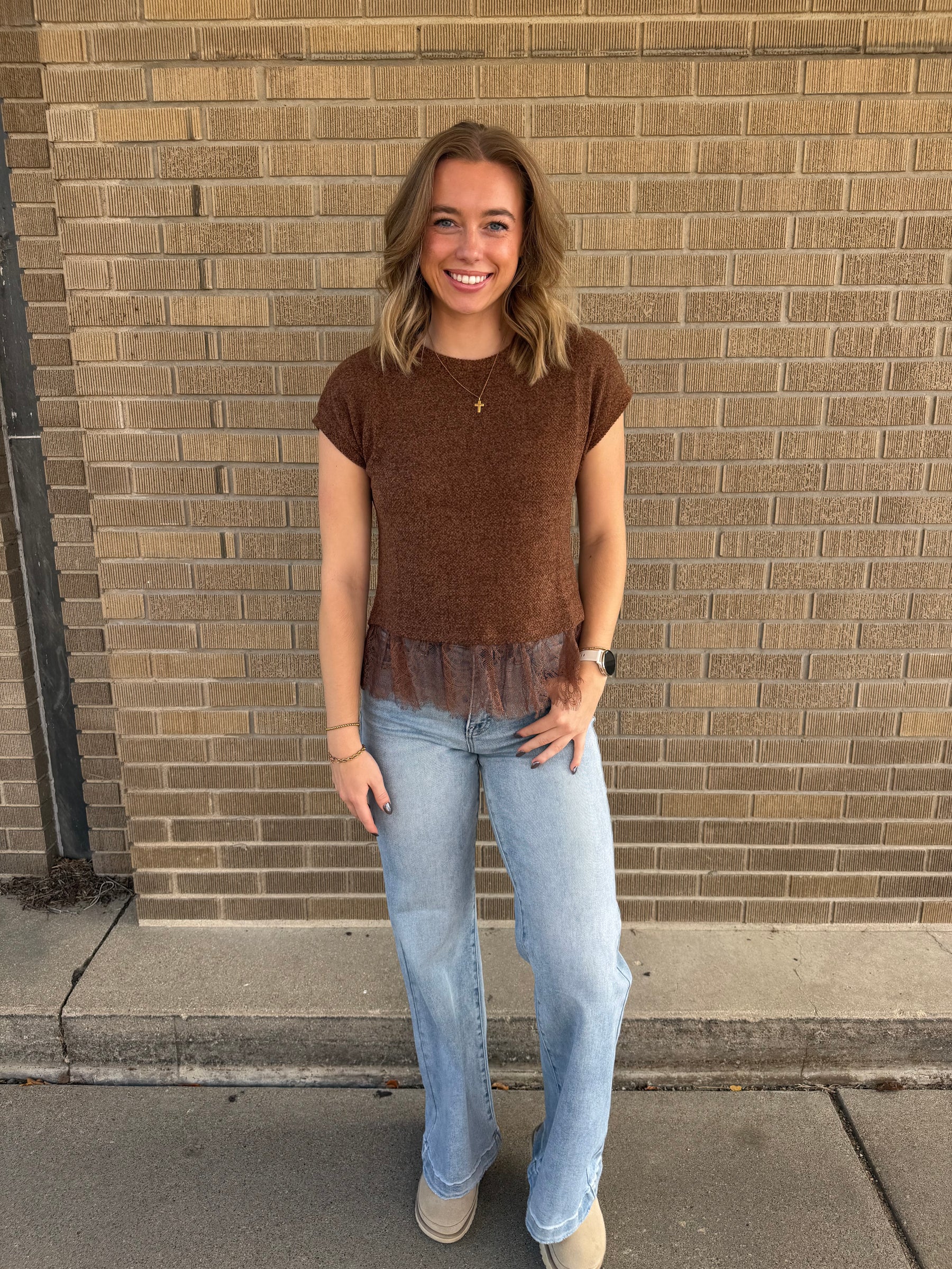 Lace Mocha Top