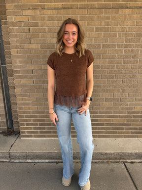 Lace Mocha Top