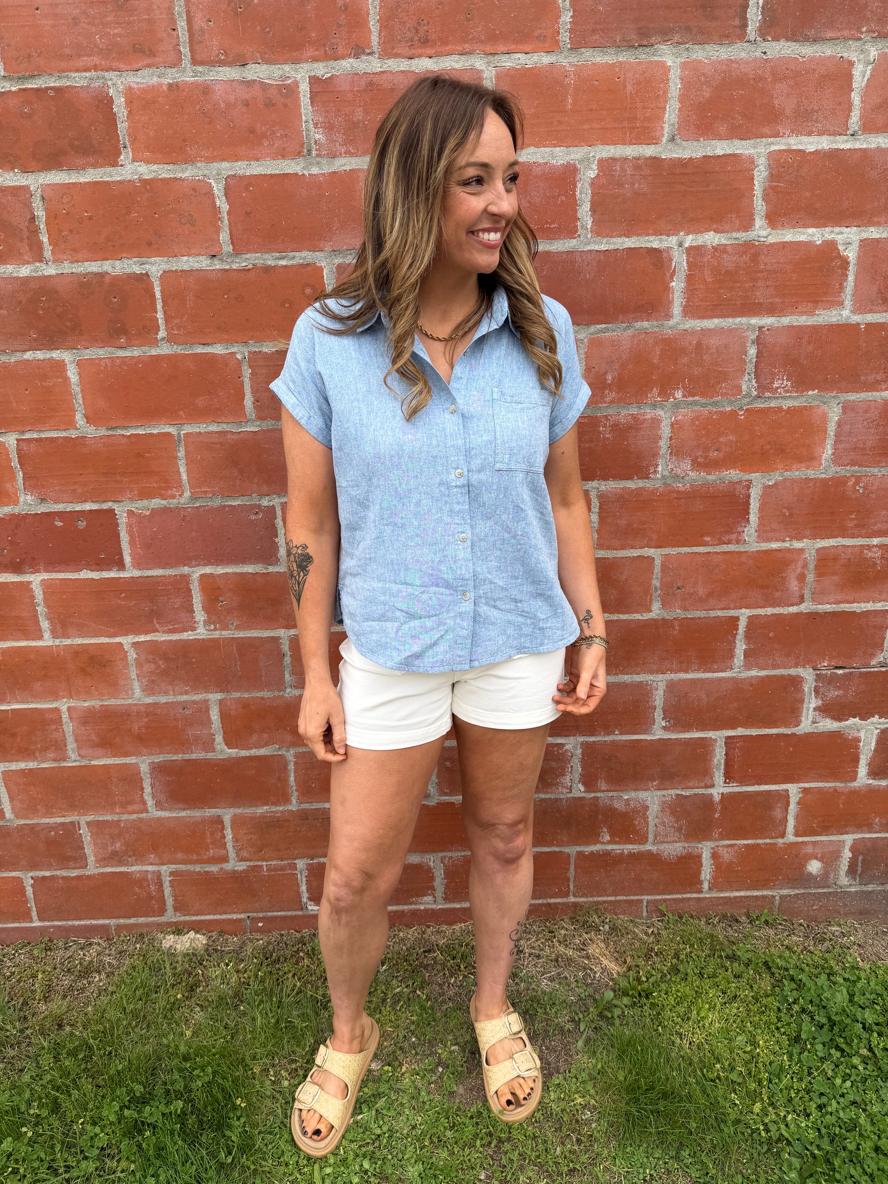 Benny Shirt - Heather Blue