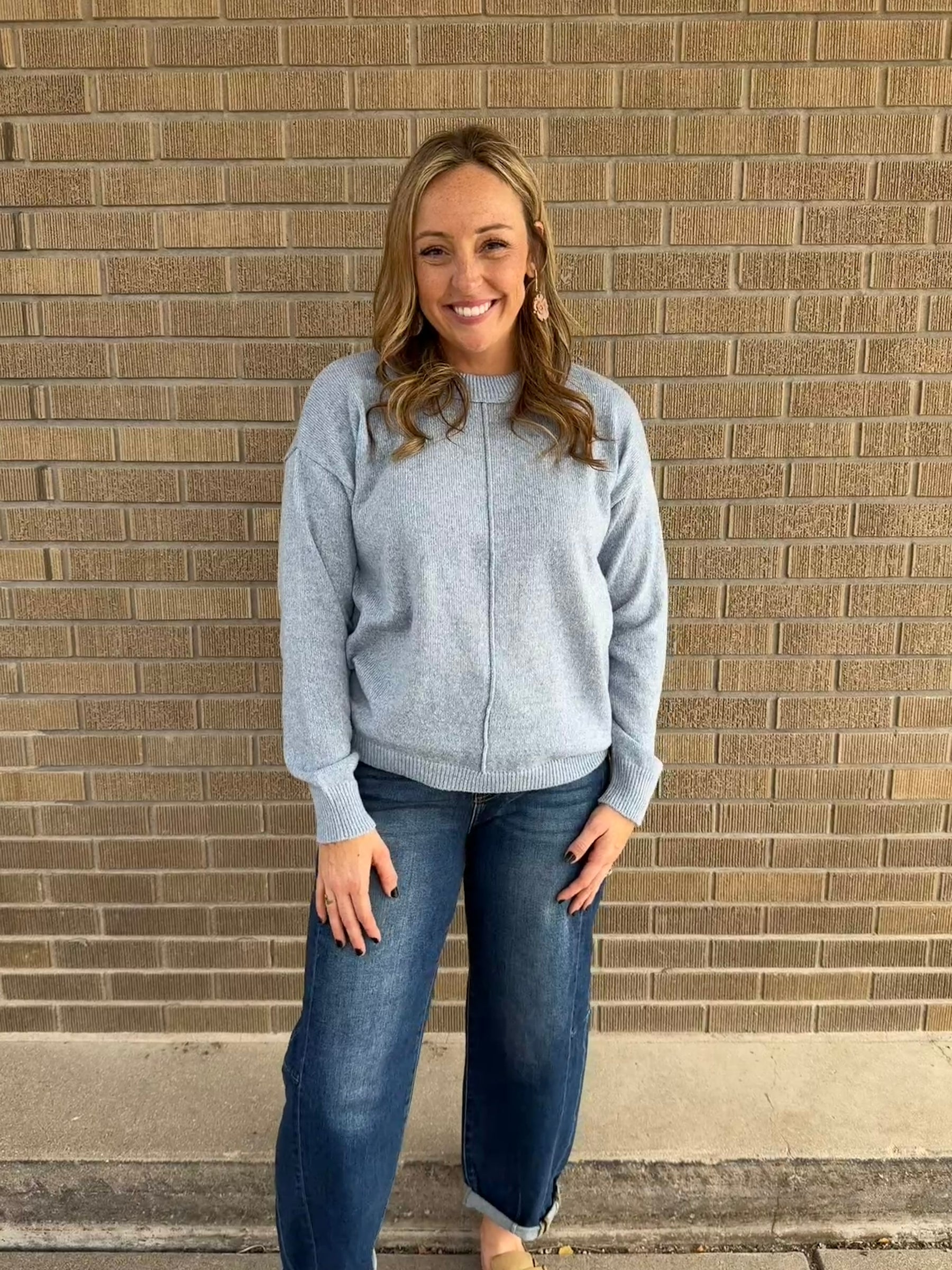 Lightweight Knit Sweater - Ocean Blue