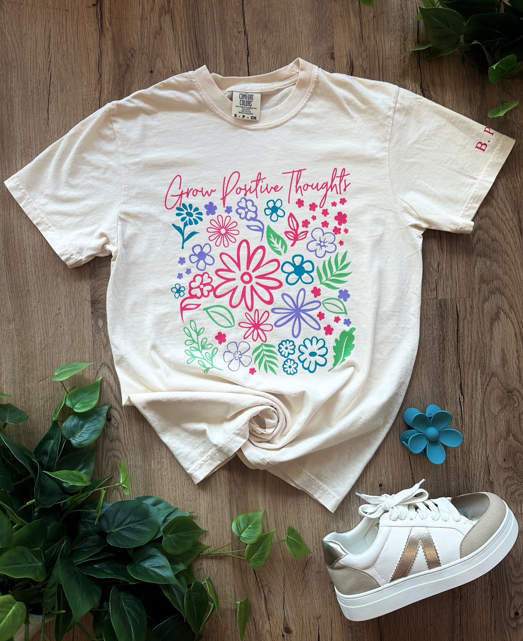 Grow Positive Thoughts Tee - Cream