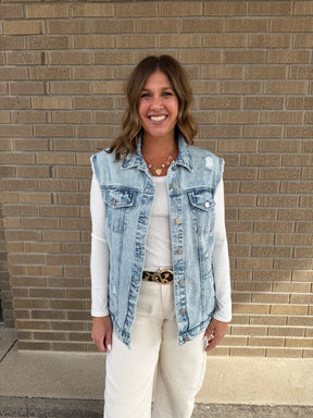 Oversized Denim Vest