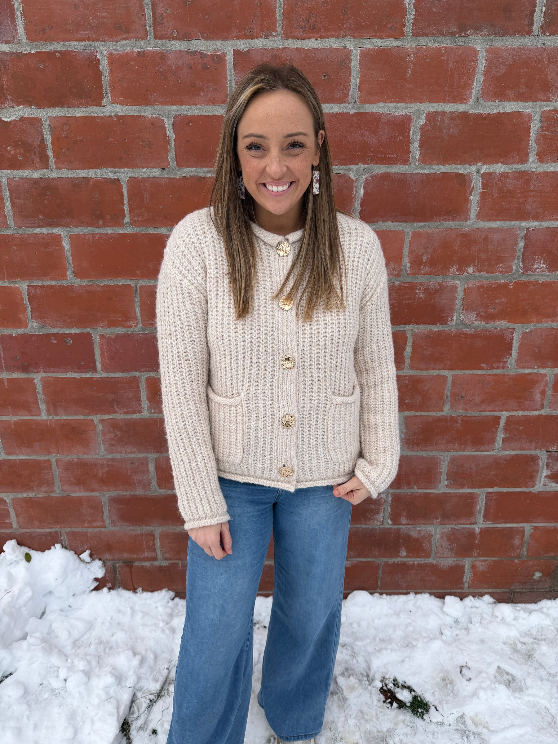 Showstopper Gold Button Cardigan