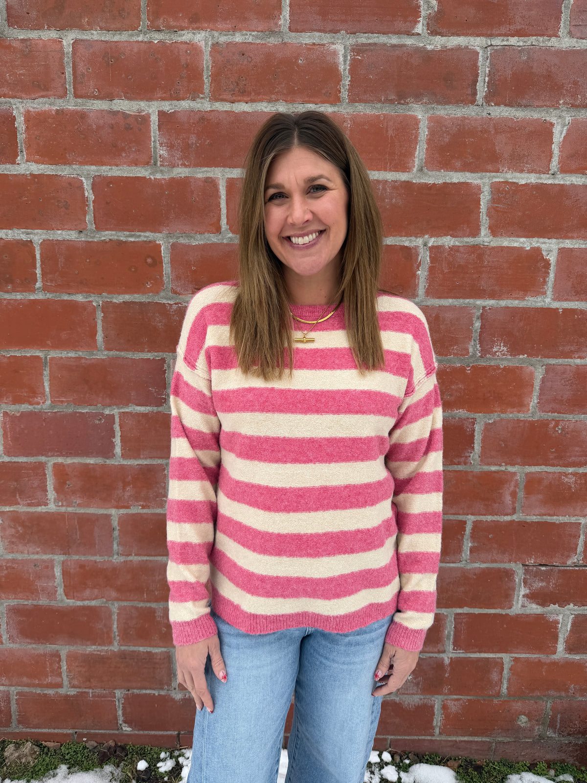 Pretty in Pink Stripe Sweater
