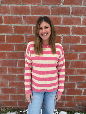 Pretty in Pink Stripe Sweater