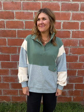 Sage Colorblock Pullover