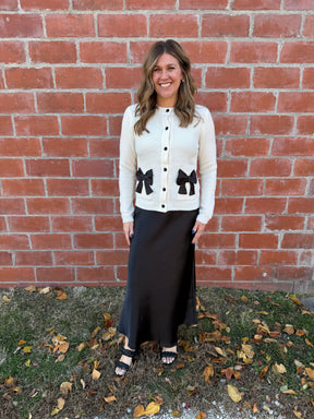 Sweet In Satin Black Skirt