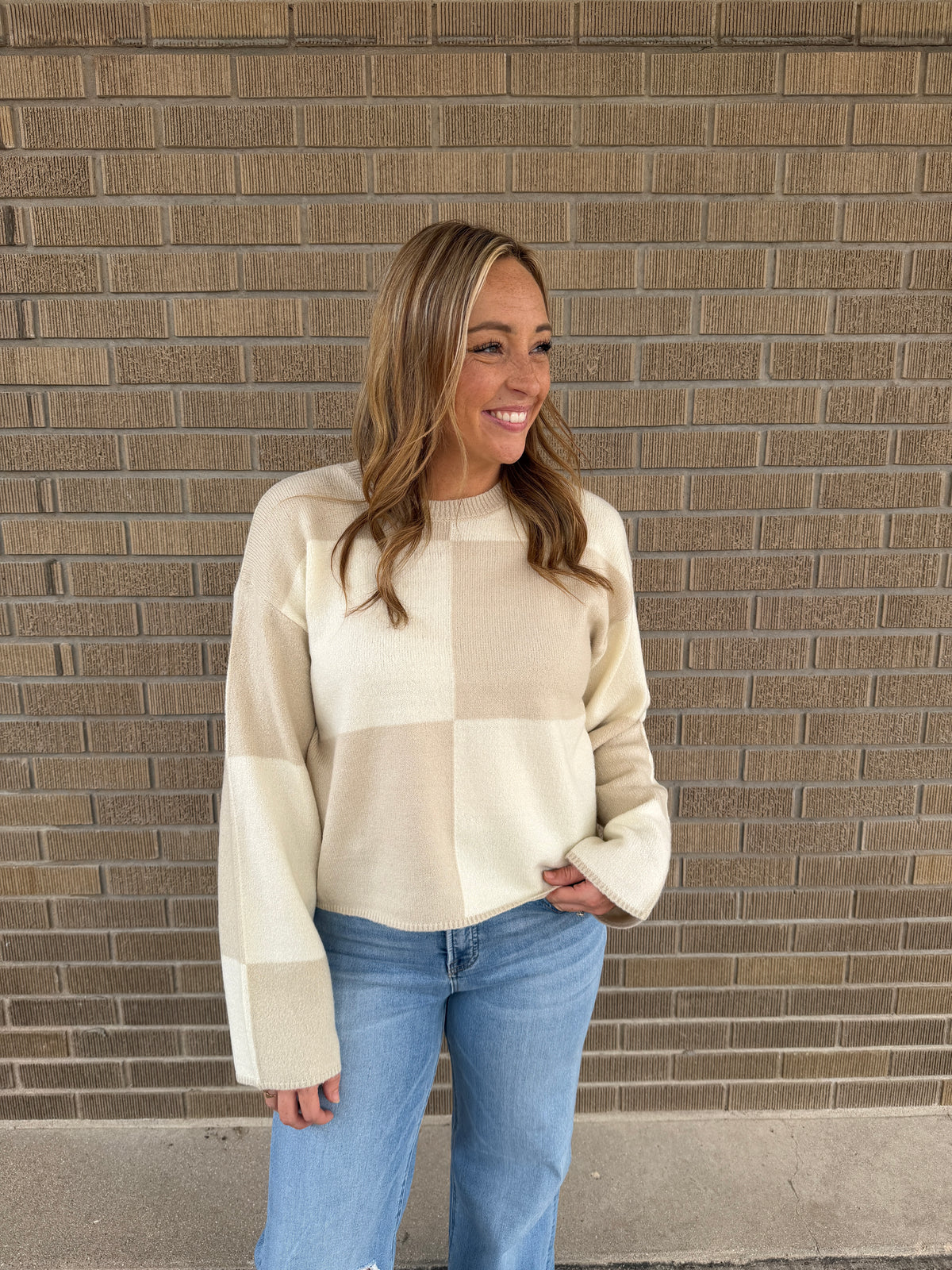 Checkered Neutrals Sweater