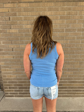 Essential V Neck Baby Ribbed Tank