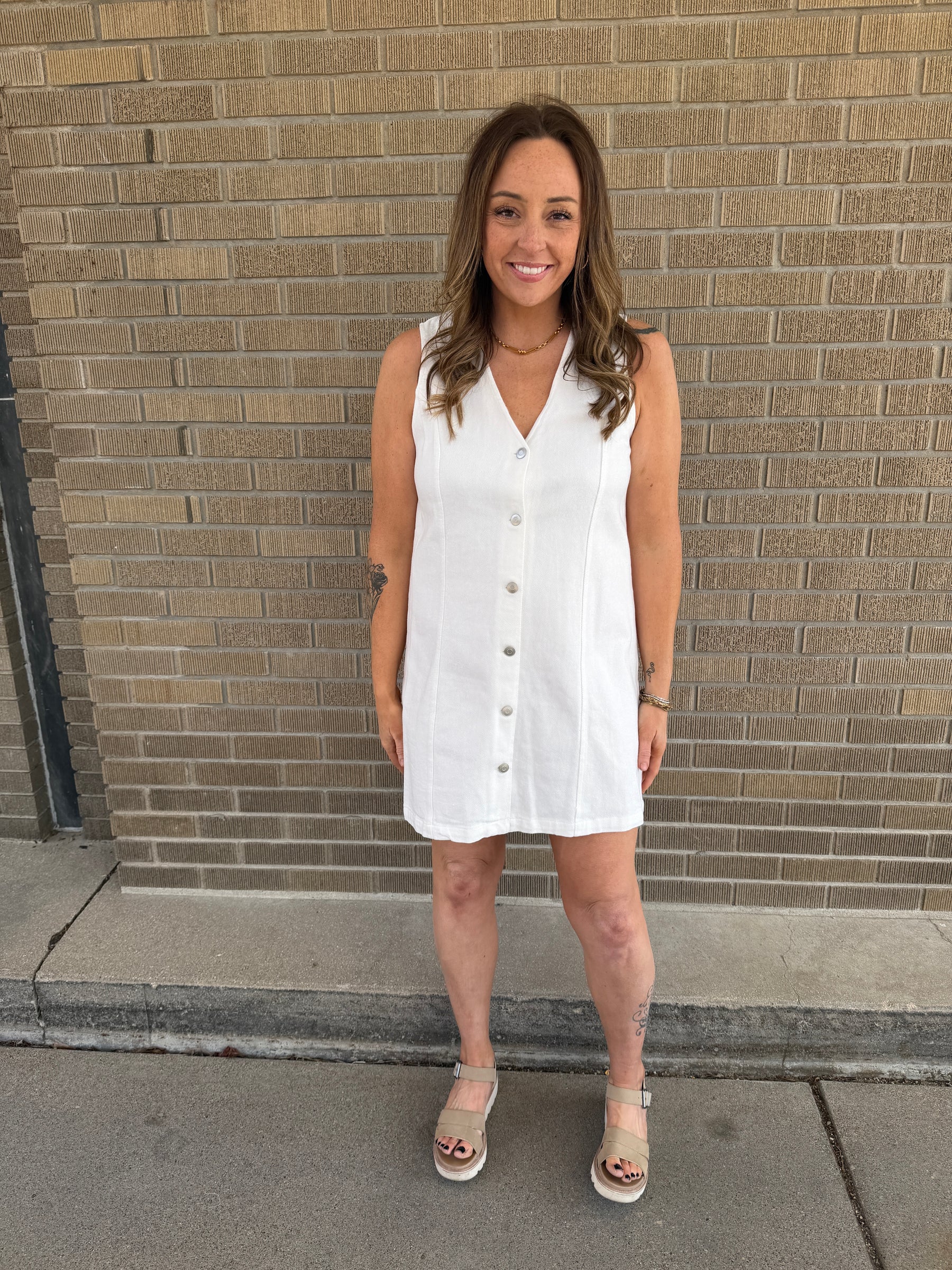 White Denim Dress
