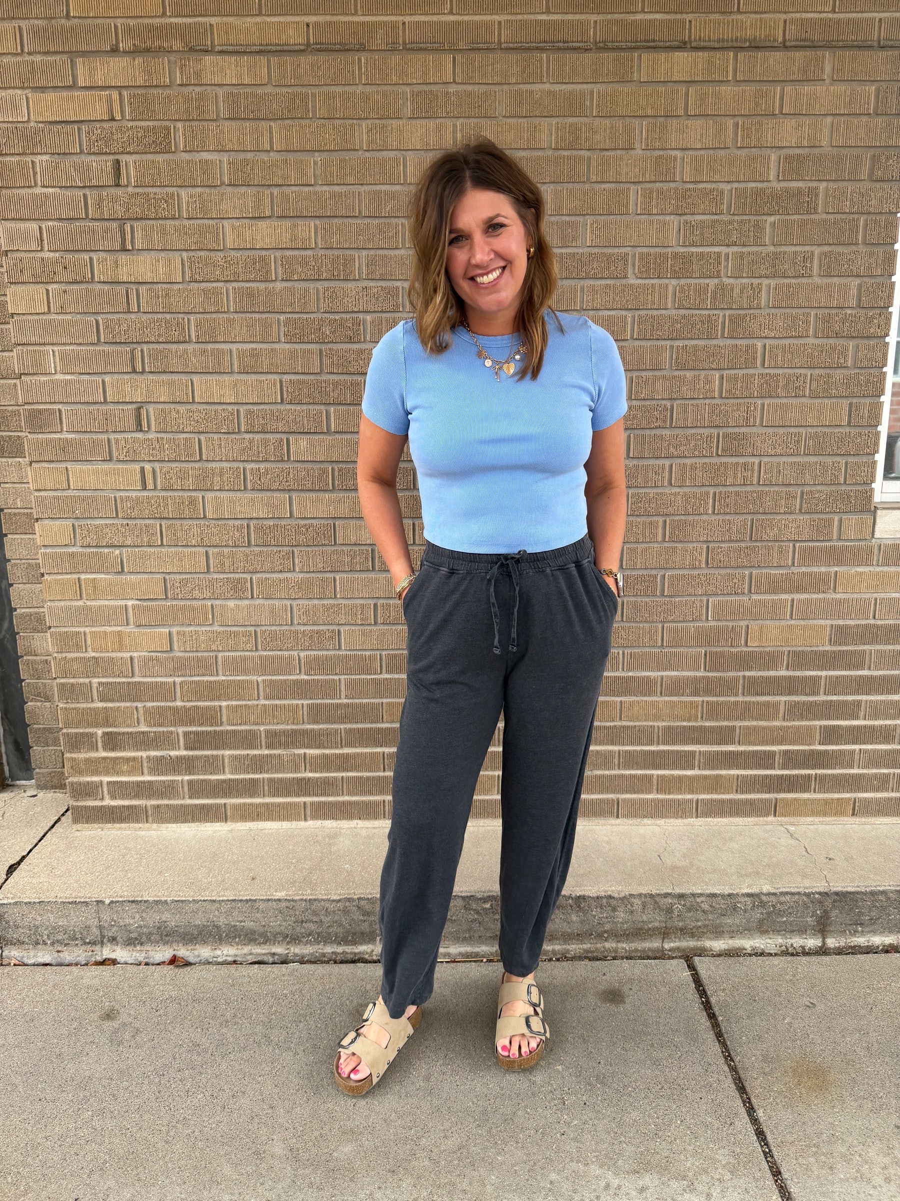 Lil Ribbed Tee - Blue