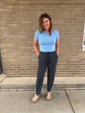 Lil Ribbed Tee - Blue