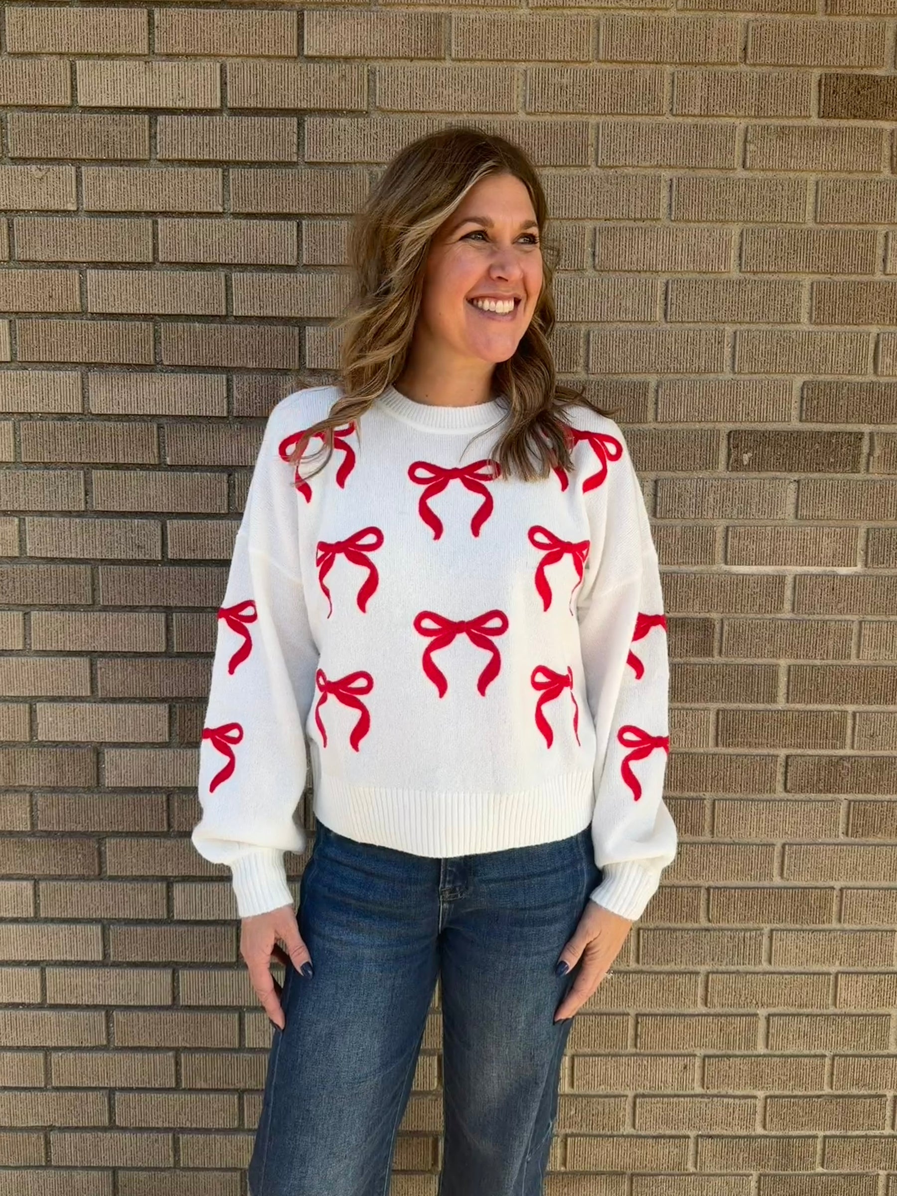 Red Bows For Days Sweater
