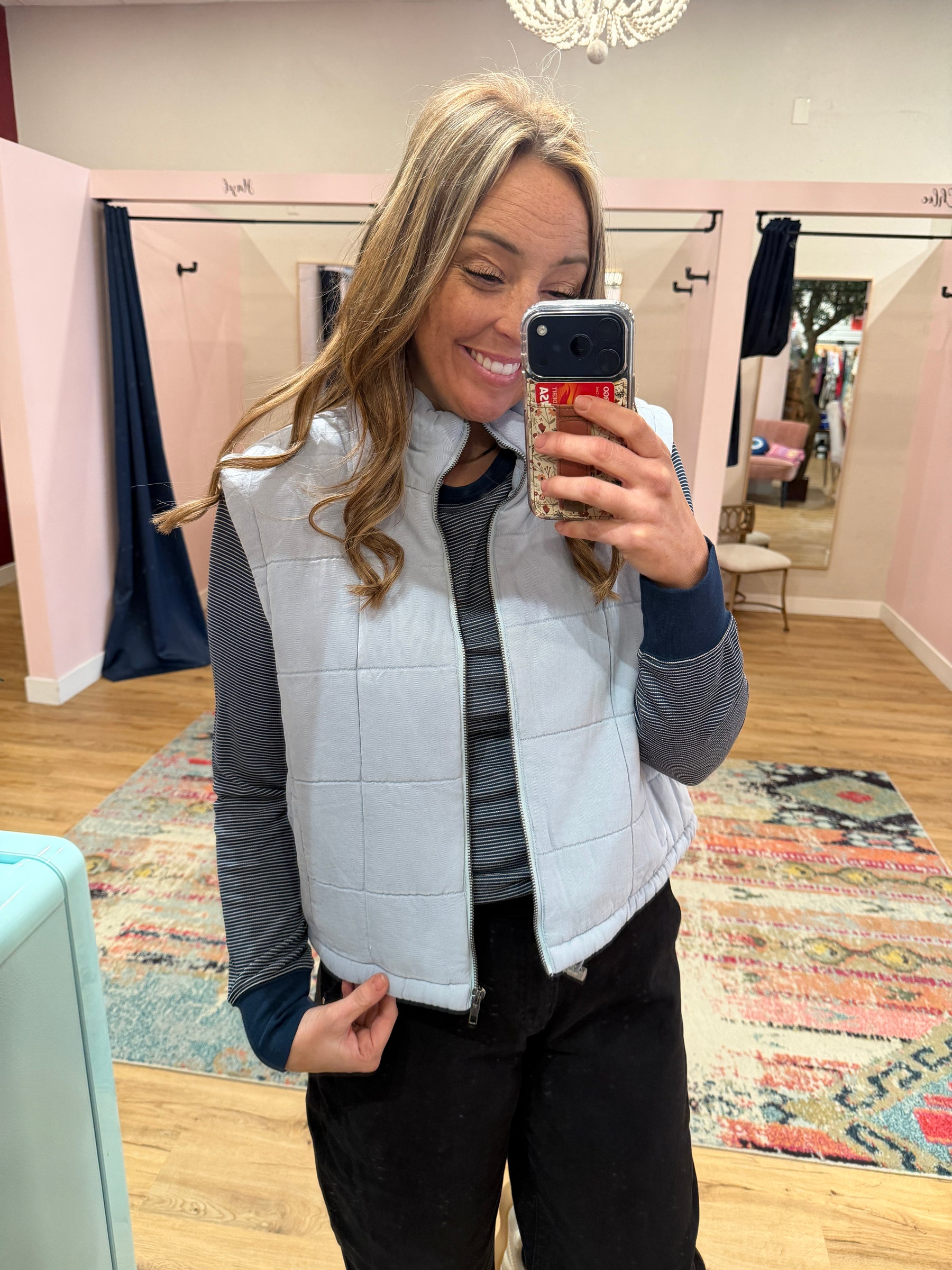 Stacy Top - Navy & Ivory