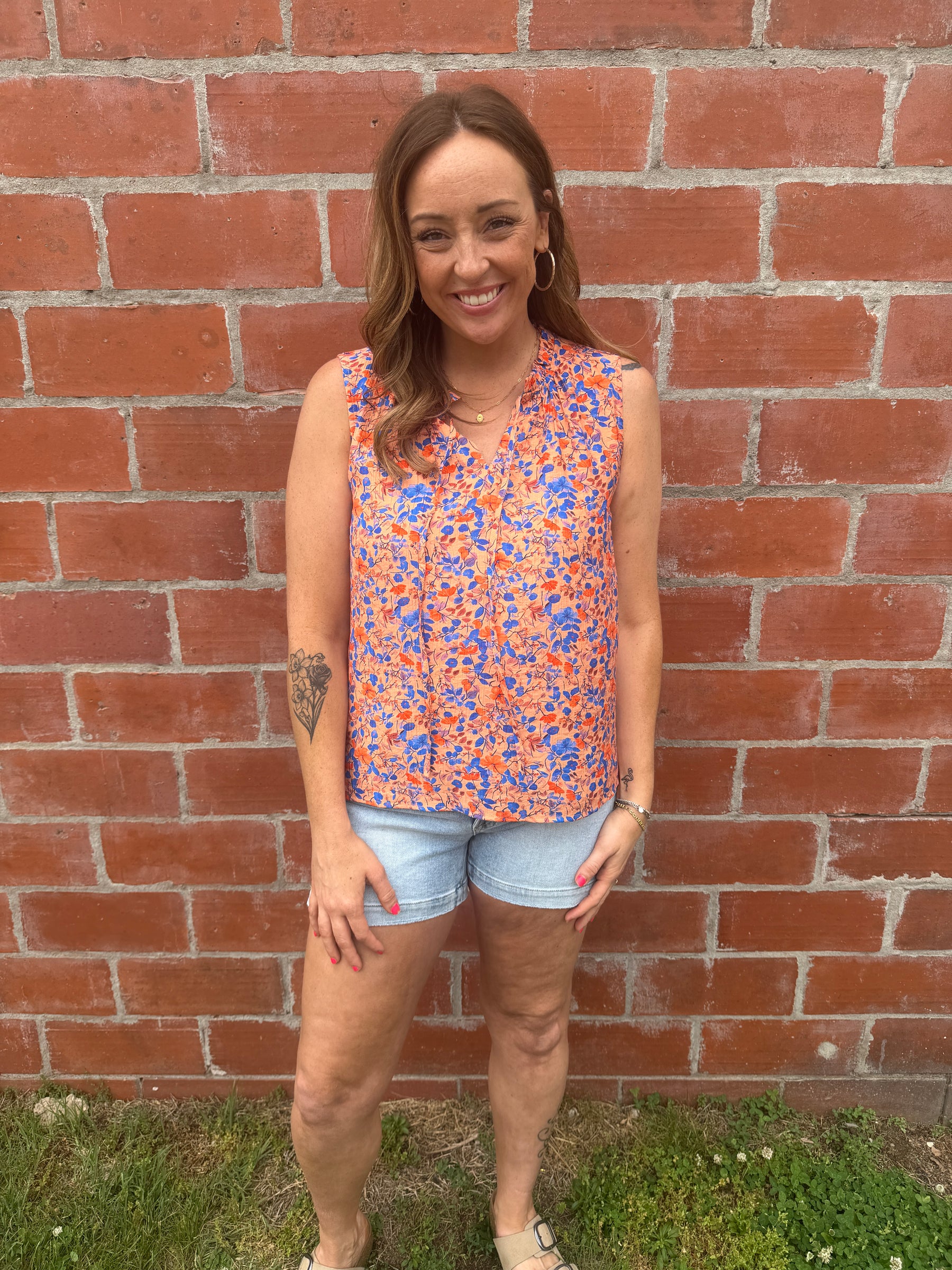 Coral Floral Blouse