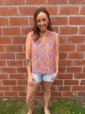 Coral Floral Blouse