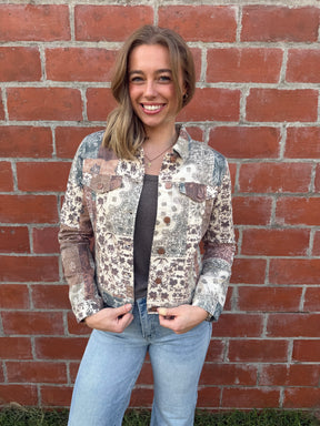 Patchwork Paisley Denim Jacket