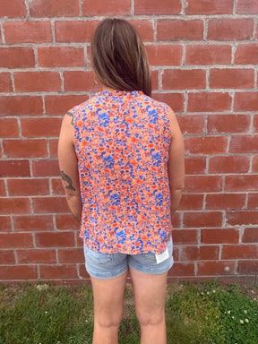 Coral Floral Blouse