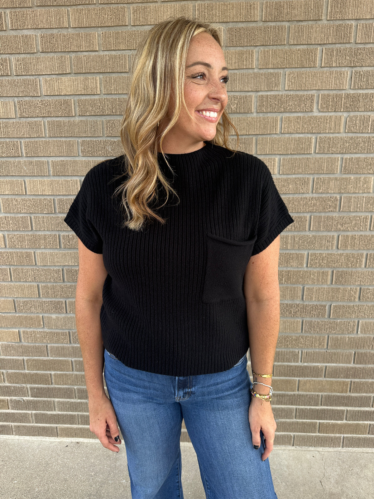 Black Knit Sweater Top