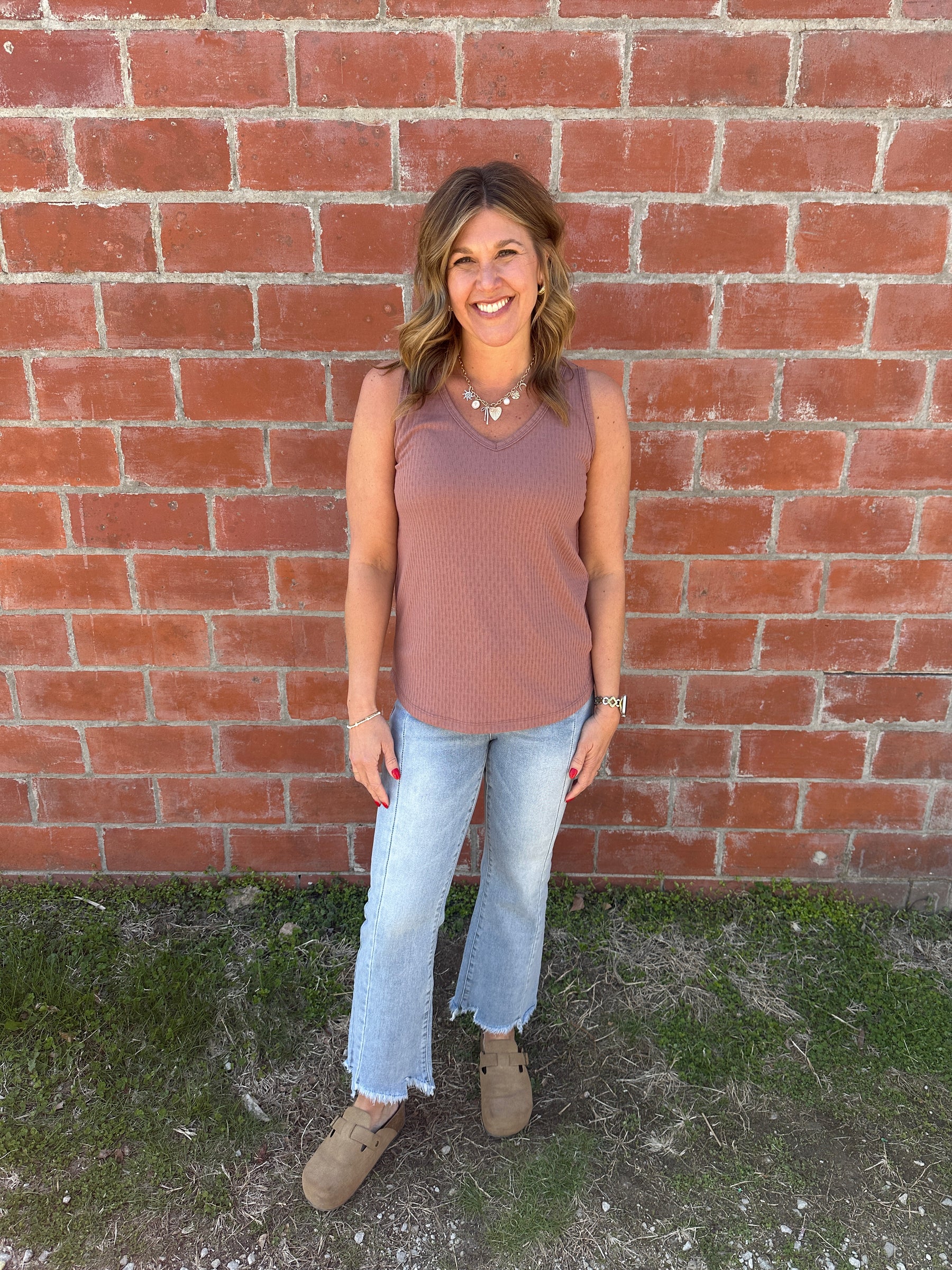 Earth Tones Tank - Dusty Rose
