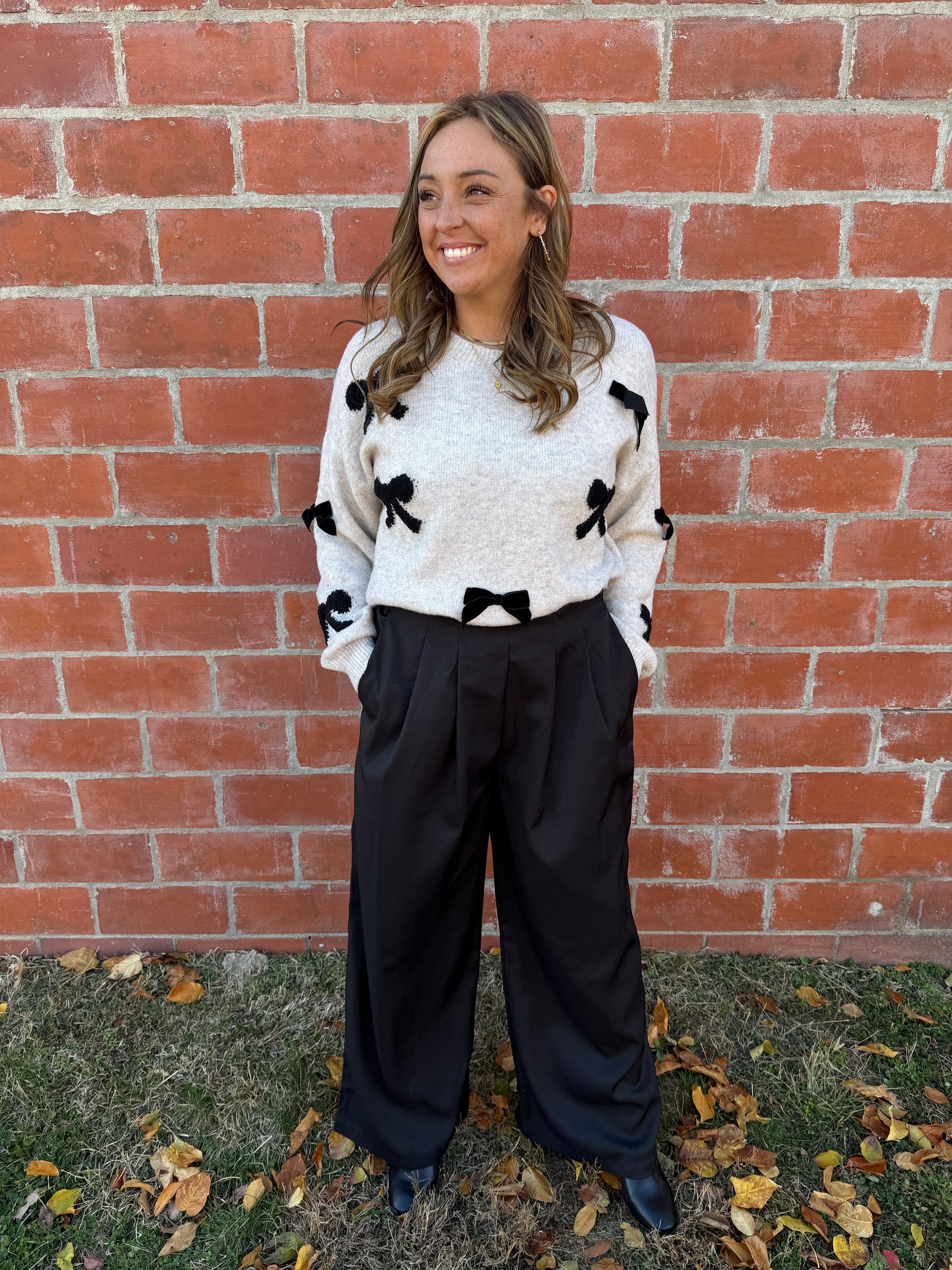 Wide Leg Black Dress Pants