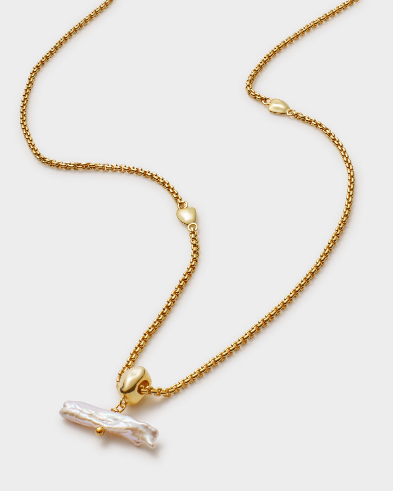 Sol Pearl T-Bar Necklace