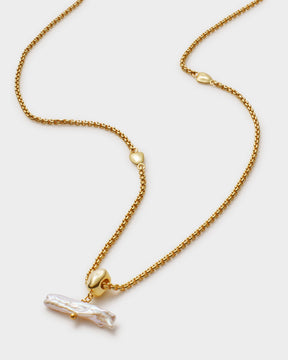 Sol Pearl T-Bar Necklace