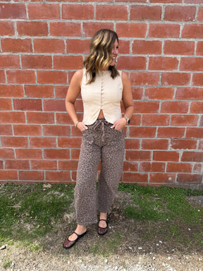 Leopard Barrel Jeans